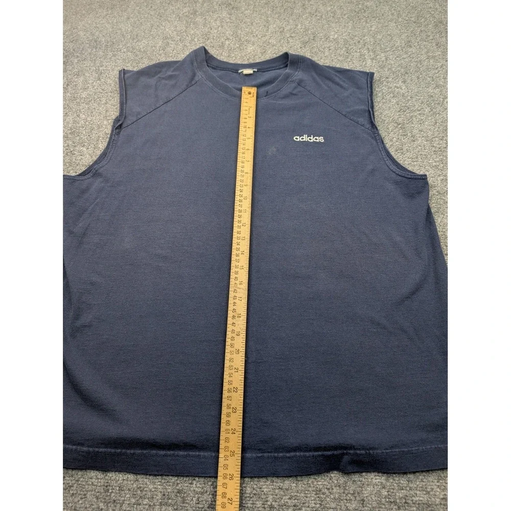 Adidas Shirt Mens Large Navy Sleeveless Muscle Tank‎ Athletic Gym Training